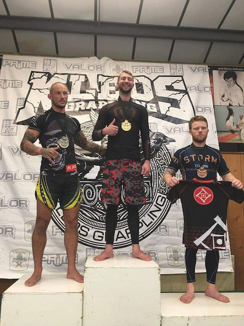 Stone winning first place in Kleos grappling competition’s expert division